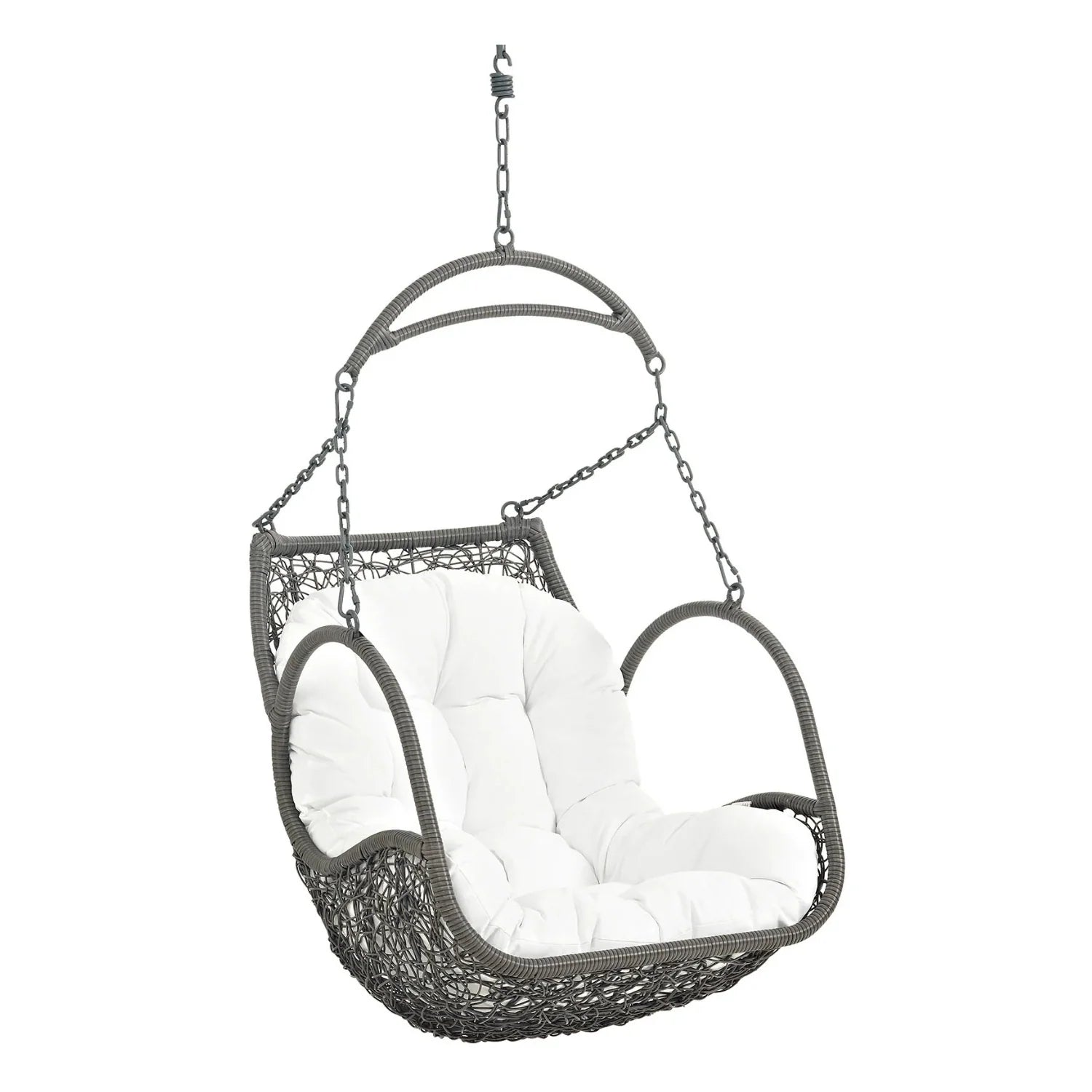 Outdoor Rattan Wicker Hanging Swing Chair with Cushion