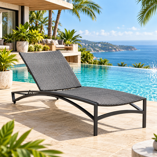Outdoor Swimming Poolside Lounger (Grey)