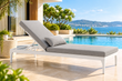 Outdoor Swimming Poolside Lounger (White + Gray) Set of 2 LNGW-58