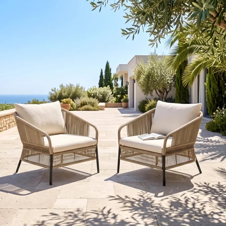 Outdoor Sofa Set 2 Single seater Braided & Rope