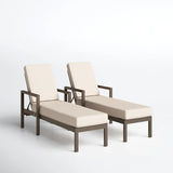 Outdoor Swimming Poolside Lounger Set of 2 (Brown)