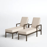 Outdoor Swimming Poolside Lounger Set of 2 (Brown)