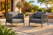 Outdoor Garden Balcony Sofa Set 2 Single seater Set (Dark Grey)