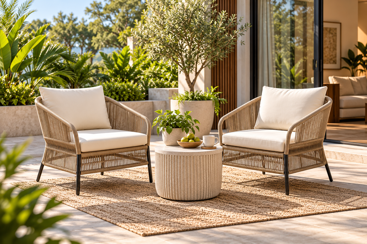 Outdoor Sofa Set 2 Single seater Braided & Rope