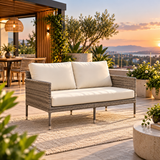 Outdoor Patio Sofa Set 2 Seater (Grey)