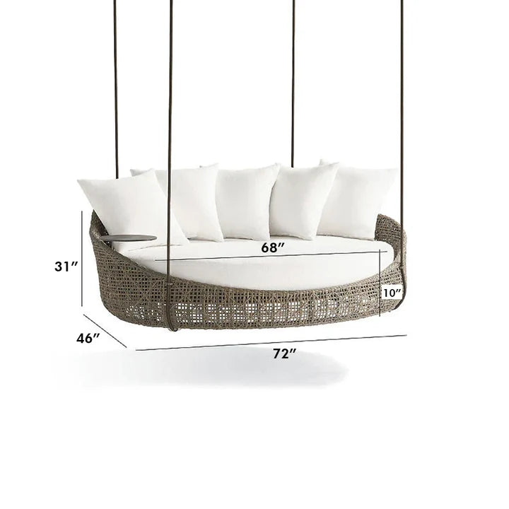Three Seater Hanging Swing Without Stand For Balcony , Garden Swing (Brown)