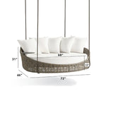 Three Seater Hanging Swing Without Stand For Balcony , Garden Swing (Brown)