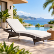 Outdoor Swimming Poolside Lounger (Dark Brown)