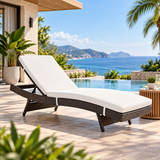Outdoor Swimming Poolside Lounger (Dark Brown)