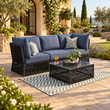 Outdoor Sofa Set 3 Seater and 1 Center Table Set Braided & Rope