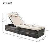 Outdoor Swimming Poolside Lounger Set of 2 (Brown)