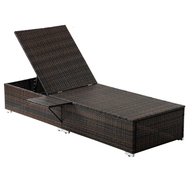 Outdoor Swimming Poolside Lounger Set of 2 (Brown)