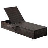 Outdoor Swimming Poolside Lounger Set of 2 (Brown)
