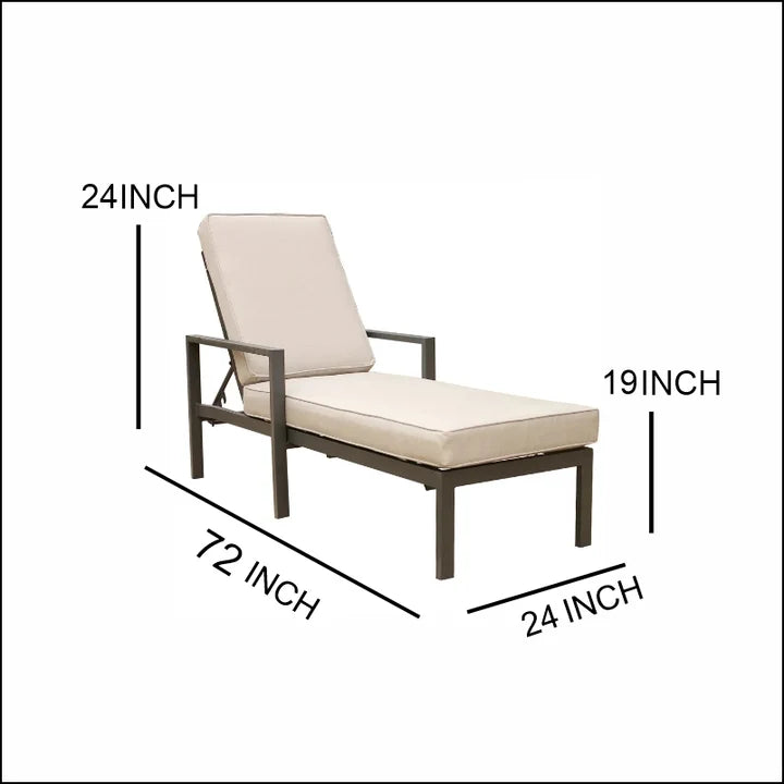 Outdoor Swimming Poolside Lounger Set of 2 (Brown)